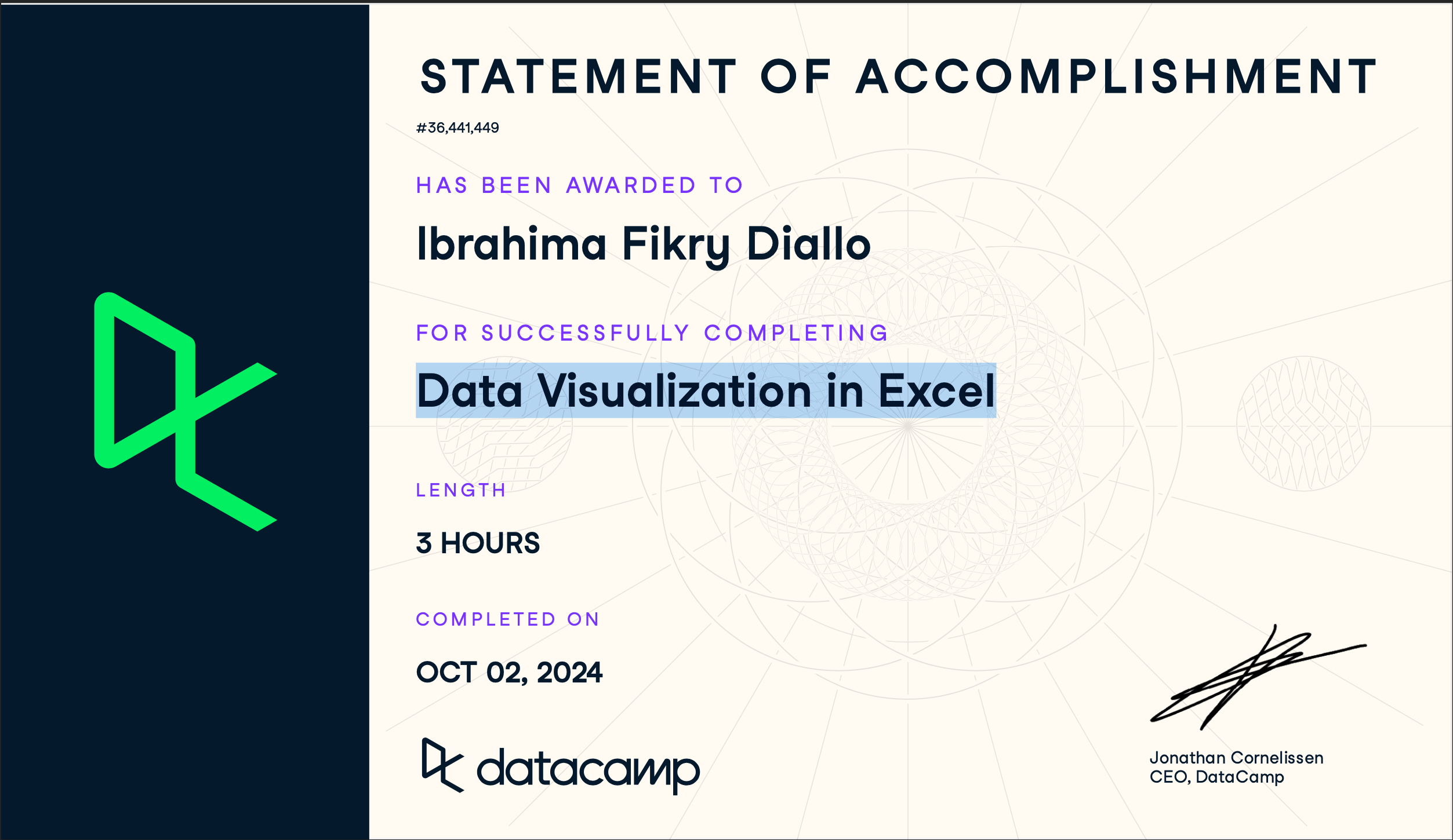 Data Visualization in Excel Certificate