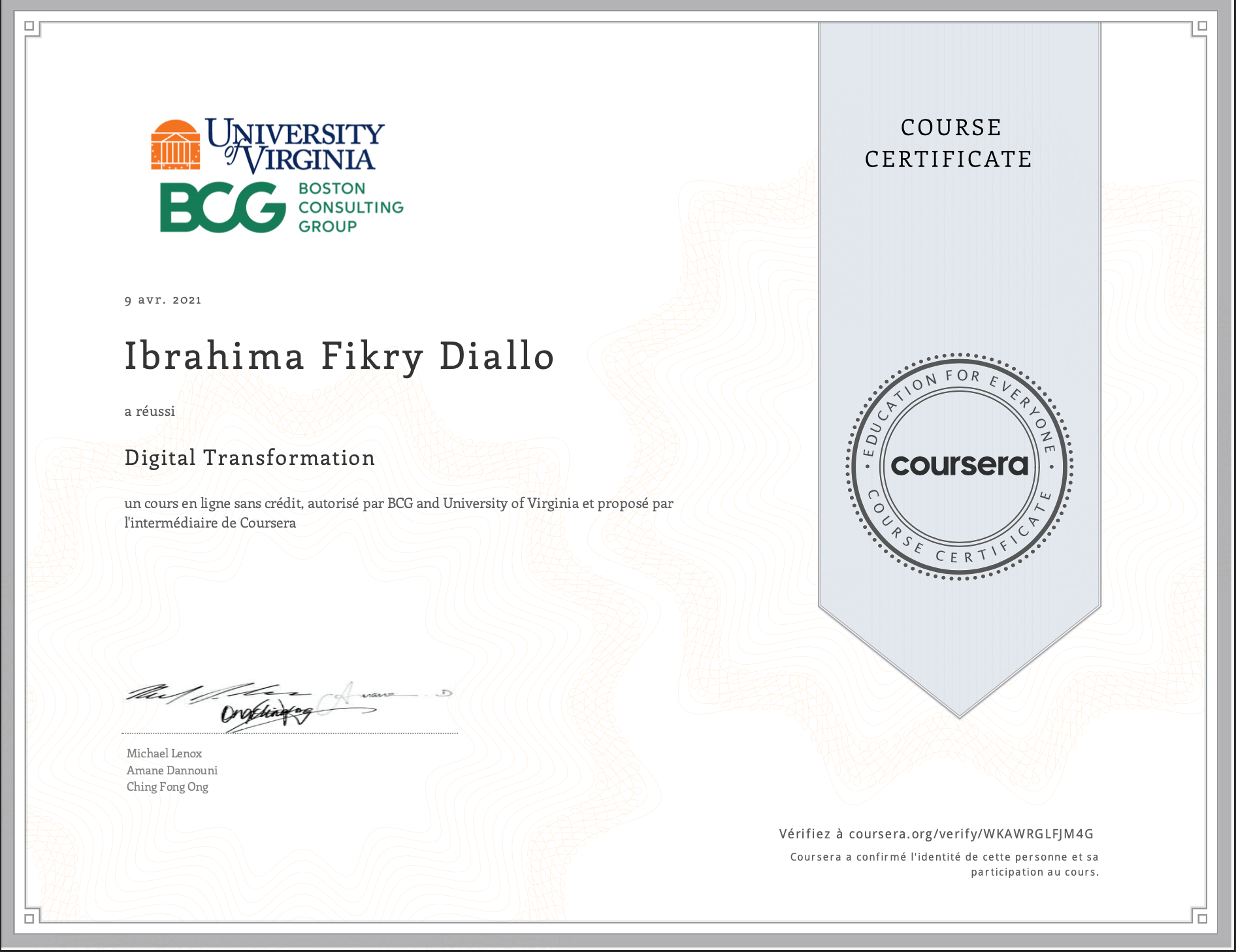 Digital Transformation Certificate